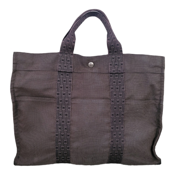 Hermes Herline GM Fourre Tout Black Gray Tote Handbag